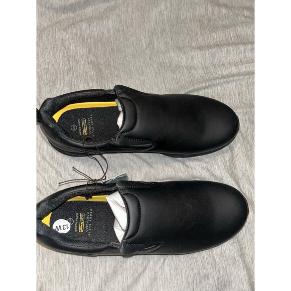 Perry Ellis Portfolio Black Slip Guard Ultra Foam Slip On Work Shoes Size 13 W - Picture 3 of 5